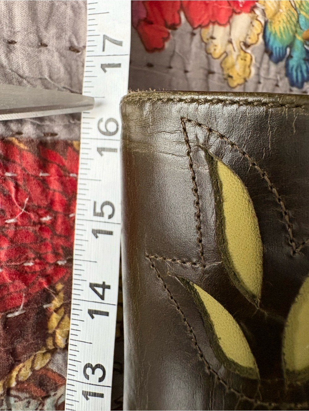 NWOT FRYE x Anthropologie Campus 14L Green Floral Cutout Boots - Picture 13 of 16